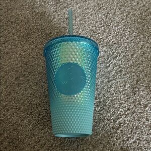 Starbucks Aqua Textured Cup with Lid and Straw